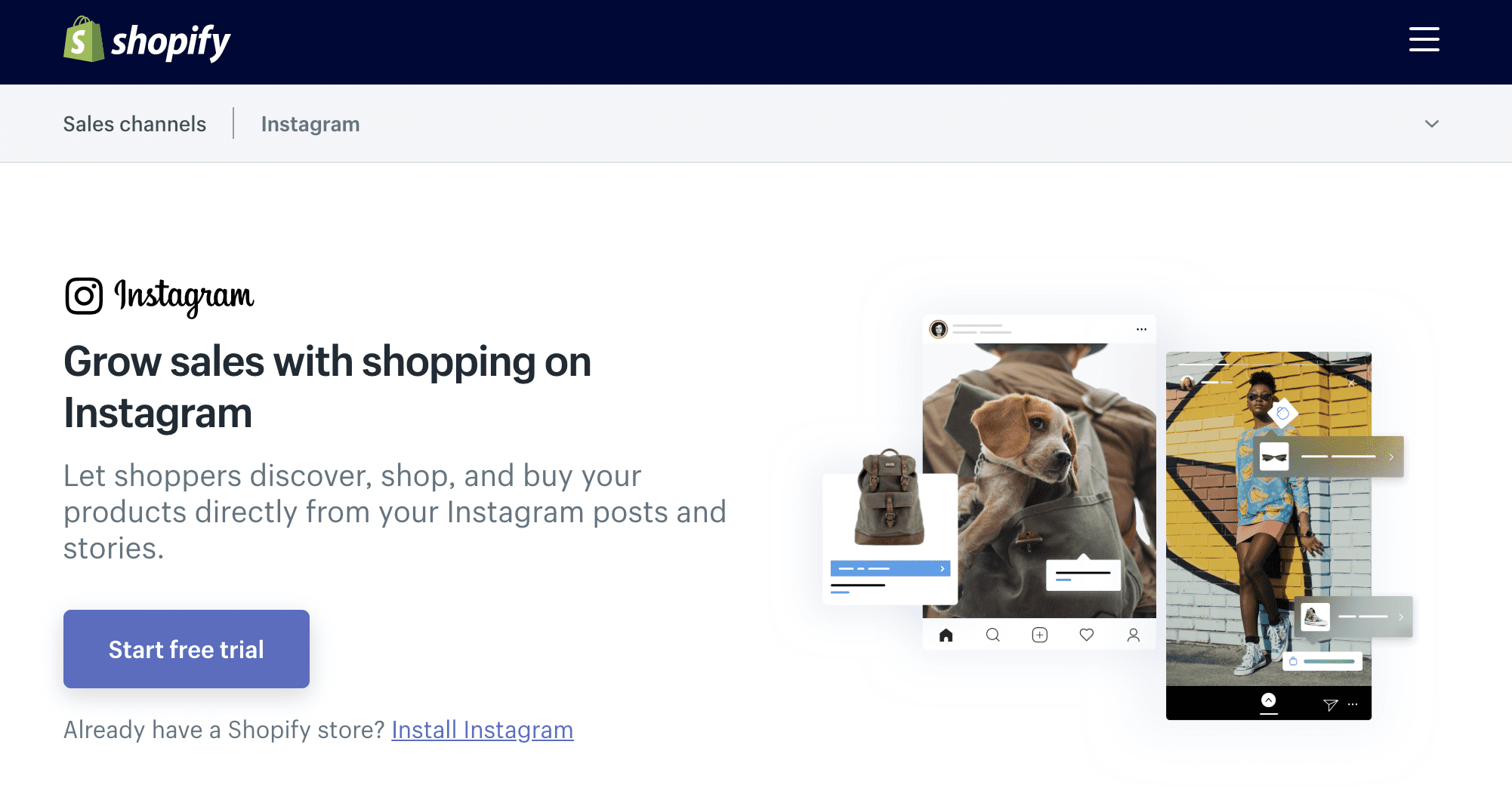 shopify homepage